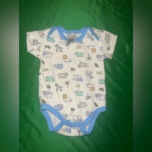Charming Blue Trim Animal Print Bodysuit 3-6 Months